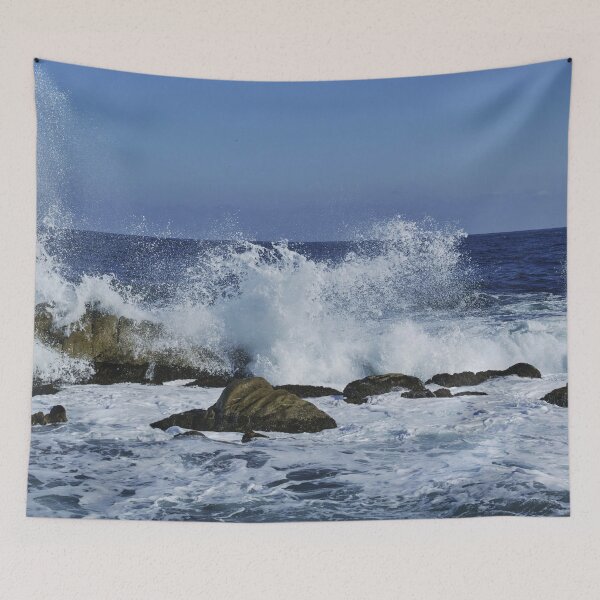 Item preview, Ocean Waves Splashing on the  Rocks designed and sold by juststartok.