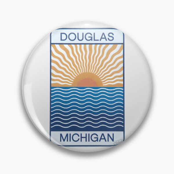 Item preview, Douglas Michigan - Retro Sunset Sign designed and sold by TheOldMittenIllustrated.