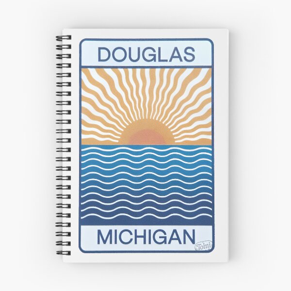 Item preview, Douglas Michigan - Retro Sunset Sign designed and sold by TheOldMittenIllustrated.
