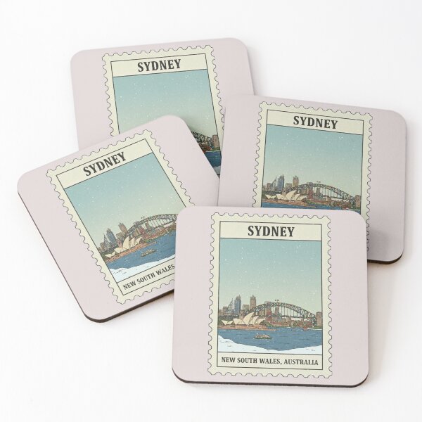 Item preview, Vintage Sydney Harbour Christmas Stamp Illustration designed and sold by allaboutstamps.