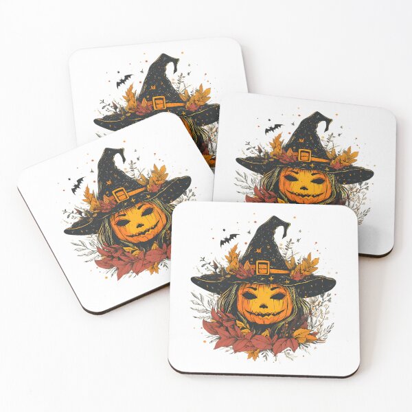 Item preview, Enchanting Pumpkin Witch With Autumn Leaves And Mystical Halloween Magic Smiling Jack-O'-Lantern Spooky Season designed and sold by hadley-gilbert.