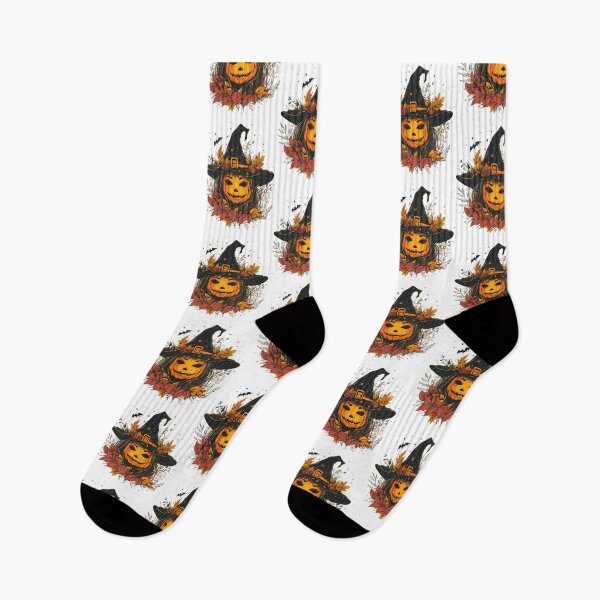 Item preview, Enchanting Pumpkin Witch With Autumn Leaves And Mystical Halloween Magic Smiling Jack-O'-Lantern Spooky Season designed and sold by hadley-gilbert.