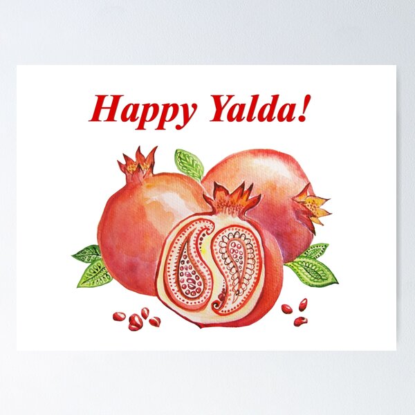 Item preview, Pomegranate Yalda watercolor designed and sold by Redilion.
