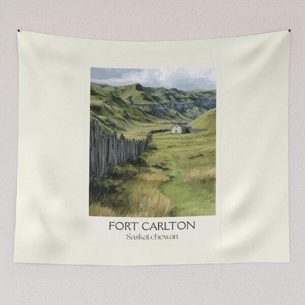 Item preview, Fort Carlton Provincial Park | North Saskatchewan River Valley Art Print designed and sold by TuncGK.