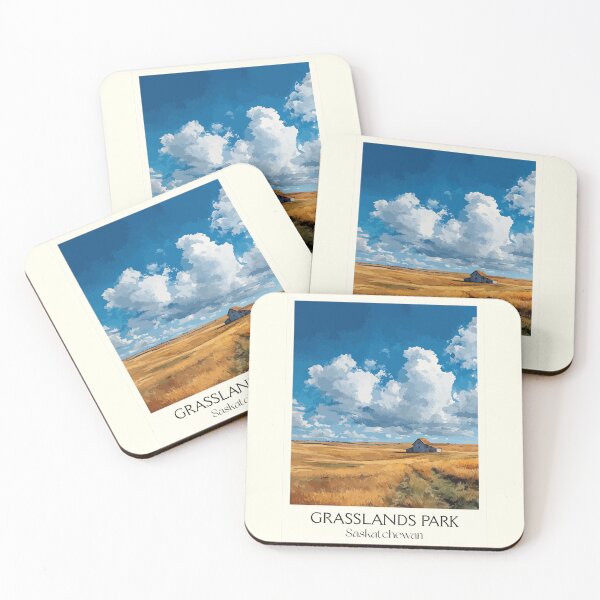 Item preview, Grasslands National Park | Golden Prairie & Blue Sky Art Print designed and sold by TuncGK.