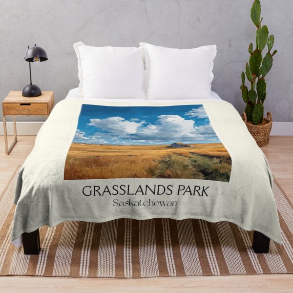 Item preview, Grasslands National Park | Golden Prairie & Blue Sky Art Print designed and sold by TuncGK.