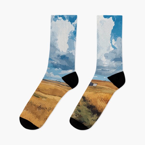 Item preview, Grasslands National Park | Golden Prairie & Blue Sky Art Print designed and sold by TuncGK.