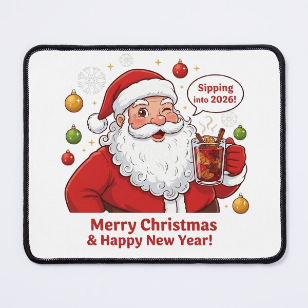 Item preview, Santa with Mulled Wine Joking about 2026 designed and sold by ReykorShop.