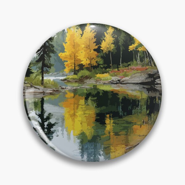 Item preview, Greenwater Lake Provincial Park | Autumn Forest & Water Art Print designed and sold by TuncGK.