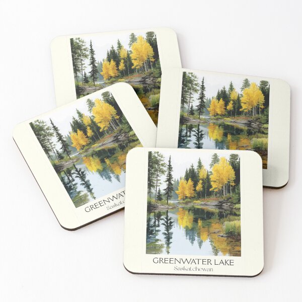Item preview, Greenwater Lake Provincial Park | Autumn Forest & Water Art Print designed and sold by TuncGK.