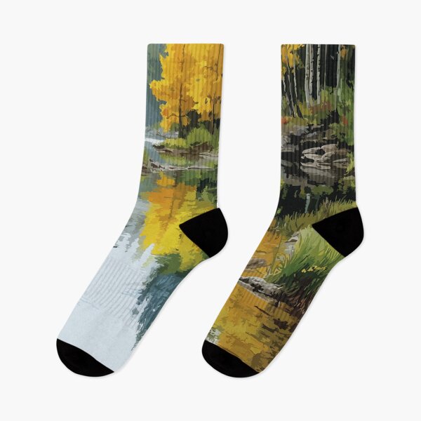 Item preview, Greenwater Lake Provincial Park | Autumn Forest & Water Art Print designed and sold by TuncGK.