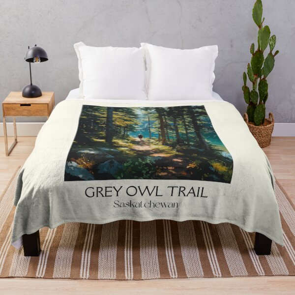 Item preview, Grey Owl Trail | Prince Albert National Park Forest Path Art Print designed and sold by TuncGK.
