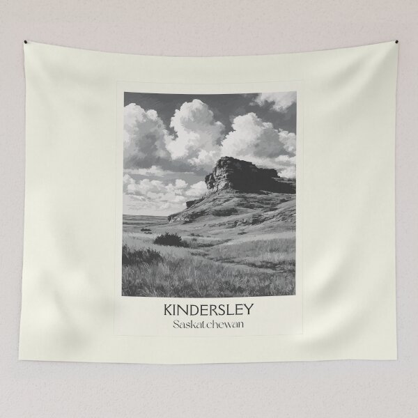 Item preview, Kindersley Saskatchewan | Prairie Mesa & Big Sky Art Print designed and sold by TuncGK.
