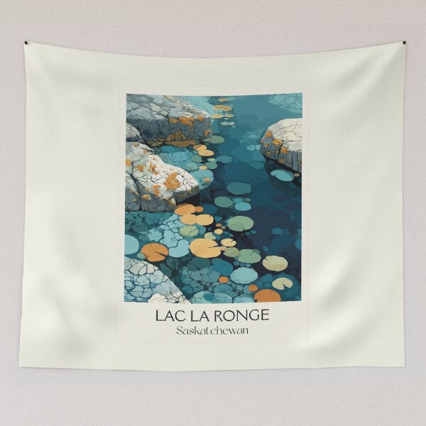 Item preview, Lac La Ronge Nature | Lily Pads & Blue Water Art Print designed and sold by TuncGK.