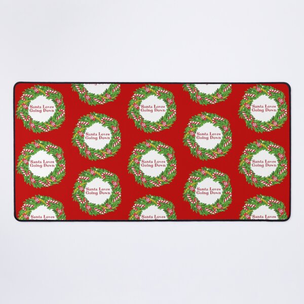 Item preview, WREATH: Santa Loves Going Down - funny Christmas holidays signs designed and sold by DesignsFromTW-S.