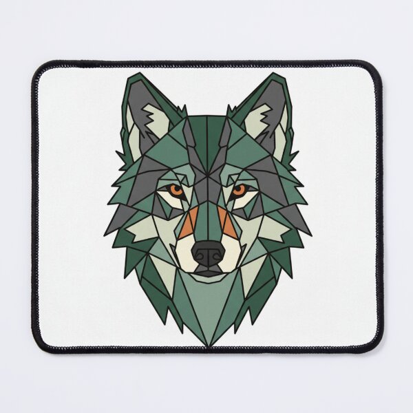 Item preview, Geometric Wolf Head – Low Poly Animal Art designed and sold by jadolina.