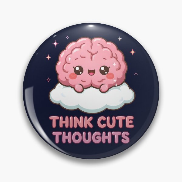 Item preview, “Think Cute Thoughts” – Cute Kawaii Brain on Cloud – Aesthetic Positive Mindset Design designed and sold by PureBrain.