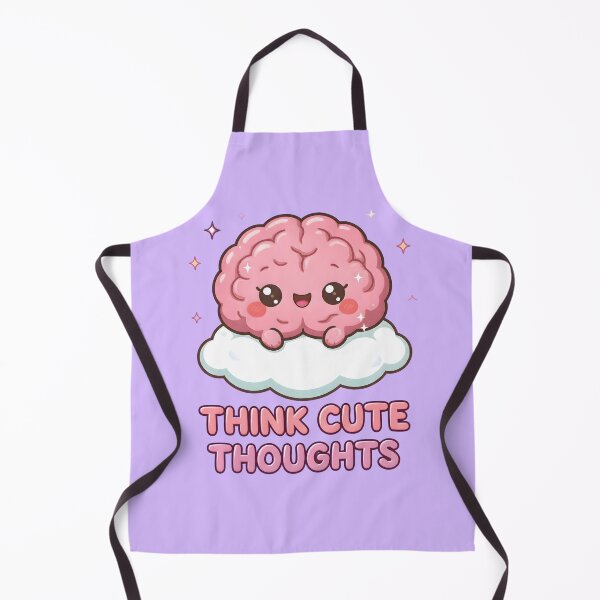 Item preview, “Think Cute Thoughts” – Cute Kawaii Brain on Cloud – Aesthetic Positive Mindset Design designed and sold by PureBrain.