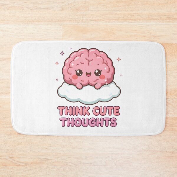Item preview, “Think Cute Thoughts” – Cute Kawaii Brain on Cloud – Aesthetic Positive Mindset Design designed and sold by PureBrain.