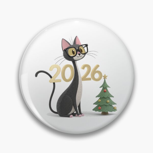 Item preview, New Year 2026 Black Cat – Cute Christmas Cat with Tree – Vivo Studio Style designed and sold by VivoStudio.