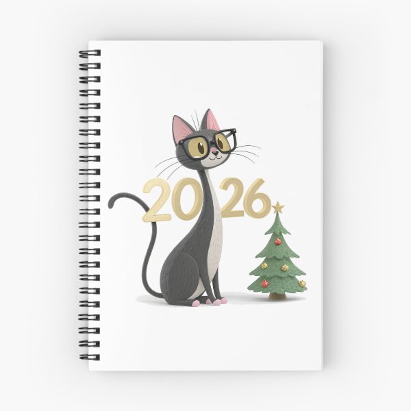 Item preview, New Year 2026 Black Cat – Cute Christmas Cat with Tree – Vivo Studio Style designed and sold by VivoStudio.