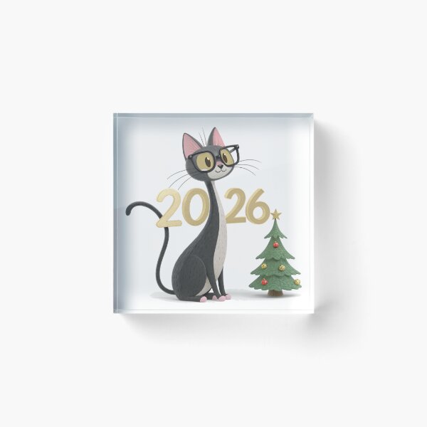 Item preview, New Year 2026 Black Cat – Cute Christmas Cat with Tree – Vivo Studio Style designed and sold by VivoStudio.