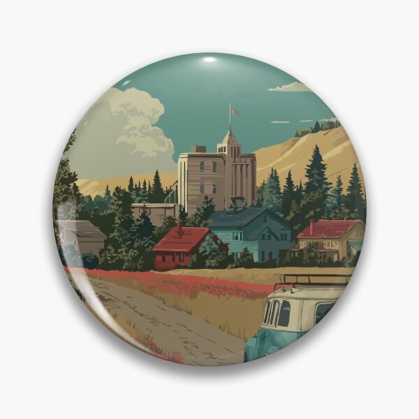 Item preview, Lloydminster Border City | Vintage Car & Clock Tower Art Print designed and sold by TuncGK.