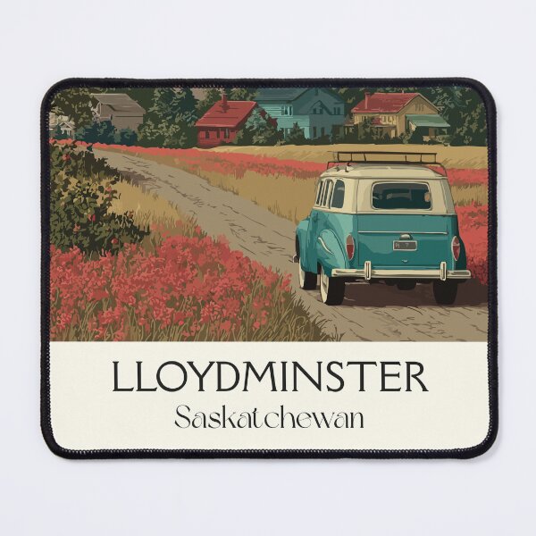 Item preview, Lloydminster Border City | Vintage Car & Clock Tower Art Print designed and sold by TuncGK.
