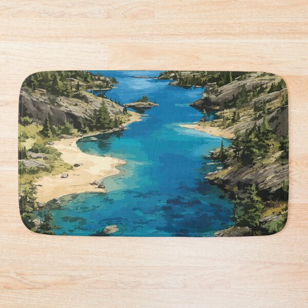 Item preview, Meadow Lake Provincial Park | Blue Water & Boreal Forest Art Print designed and sold by TuncGK.