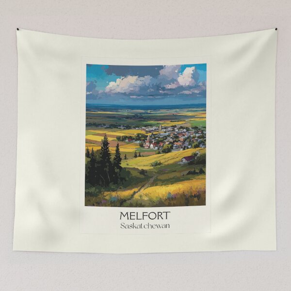 Item preview, Melfort Saskatchewan | Northern Lights City & Agriculture Art Print designed and sold by TuncGK.