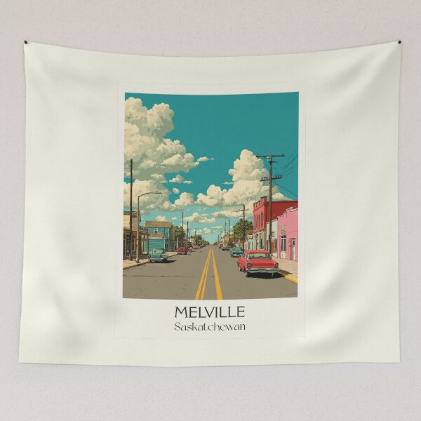 Item preview, Melville Saskatchewan | Evening Street Scene Art Print designed and sold by TuncGK.