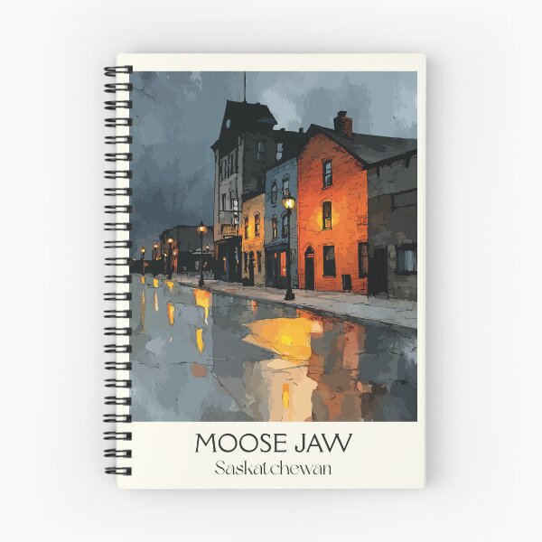 Item preview, Moose Jaw Saskatchewan | Historic Downtown & Night Lights Art Print designed and sold by TuncGK.