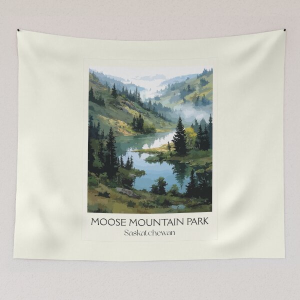 Item preview, Moose Mountain Provincial Park | Rolling Hills & Forest Art Print designed and sold by TuncGK.