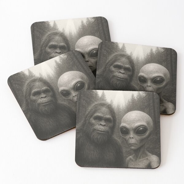 Item preview, Funny Bigfoot And Alien UFO Abdution Selfie designed and sold by legendaryskins.