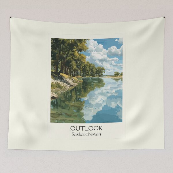 Item preview, Outlook Saskatchewan | South Saskatchewan River & Trees Art Print designed and sold by TuncGK.