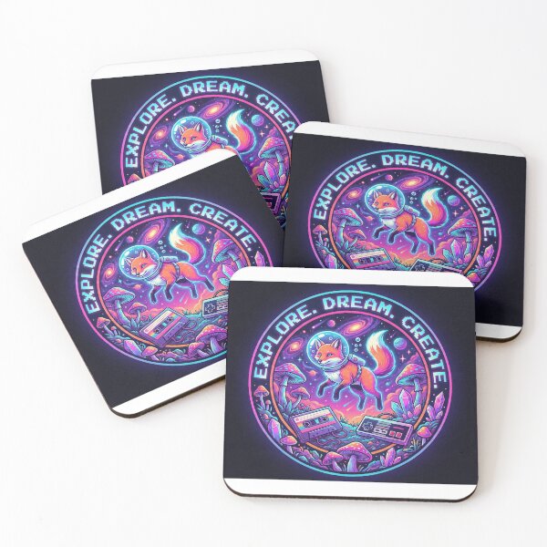 Item preview, Neon Synthwave Space Fox | Explore Dream Create Retro Gamer designed and sold by Estudio101.