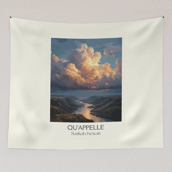 Item preview, Qu'Appelle Valley Saskatchewan | Scenic Lakes & Sunset Art Print designed and sold by TuncGK.
