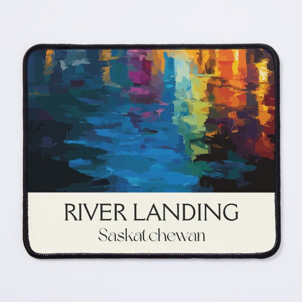 Item preview, River Landing Saskatoon | City Lights & Water Reflection Art Print designed and sold by TuncGK.