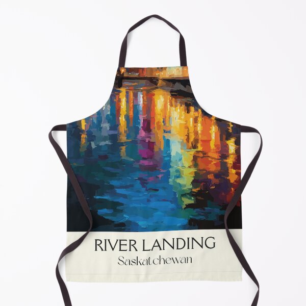 Item preview, River Landing Saskatoon | City Lights & Water Reflection Art Print designed and sold by TuncGK.