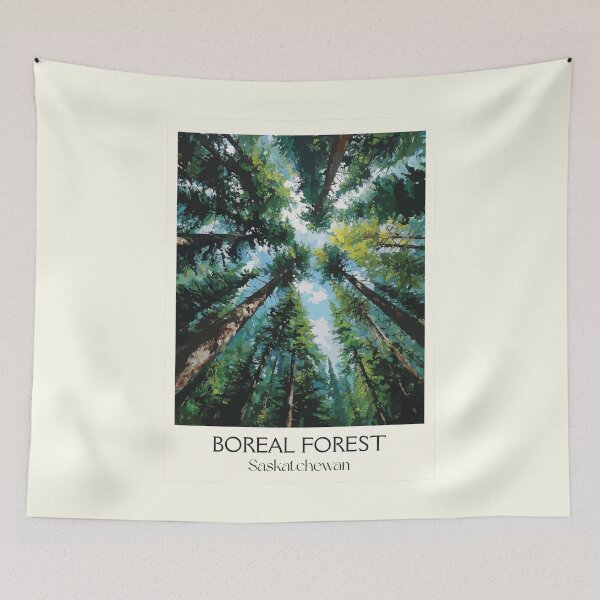 Item preview, Saskatchewan Boreal Forest | Pine Tree Canopy Art Print designed and sold by TuncGK.
