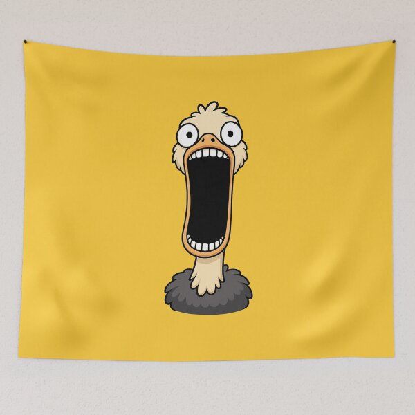 Item preview, Screaming Ostrich Cartoon – Funny Big Mouth Bird Illustration designed and sold by Ivy-Triggs.