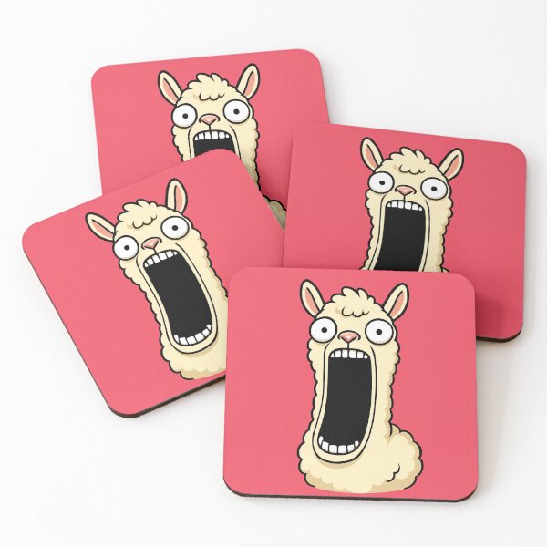 Item preview, A fluffy screaming llama in a cartoon style designed and sold by Ivy-Triggs.