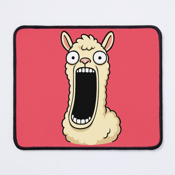 Item preview, A fluffy screaming llama in a cartoon style designed and sold by Ivy-Triggs.