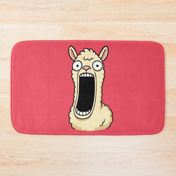 Item preview, A fluffy screaming llama in a cartoon style designed and sold by Ivy-Triggs.