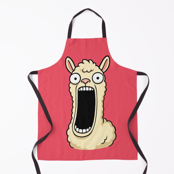 Item preview, A fluffy screaming llama in a cartoon style designed and sold by Ivy-Triggs.