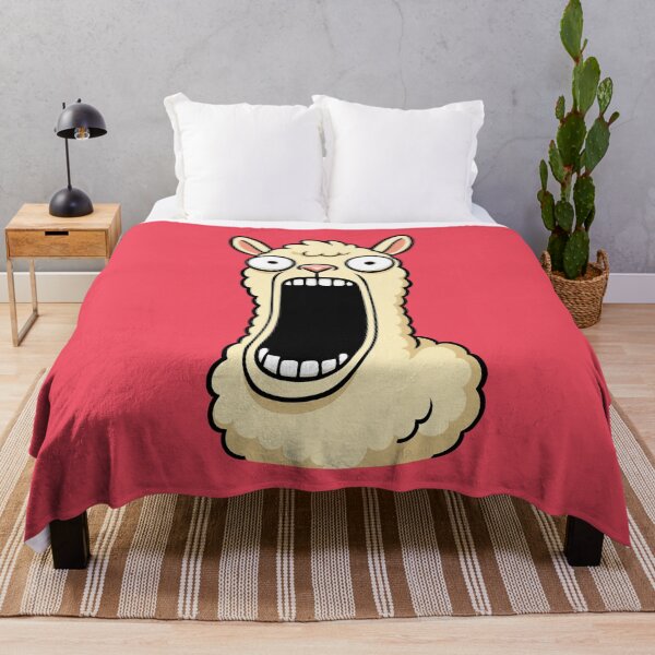 Item preview, A fluffy screaming llama in a cartoon style designed and sold by Ivy-Triggs.