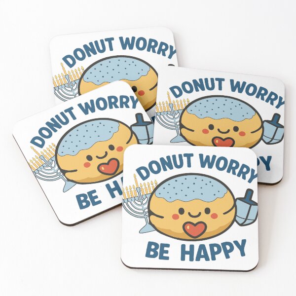 Item preview, Donut Worry, Be Happy – Hanukkah Sufganiyah Jelly Donut designed and sold by AbstractArielle.