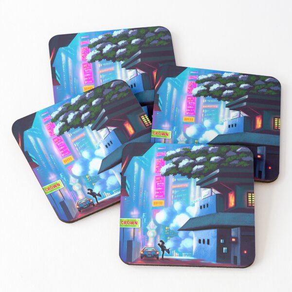 Item preview, Cyberpunk Neon City Night Procreate Art designed and sold by ExploreAura Studio.