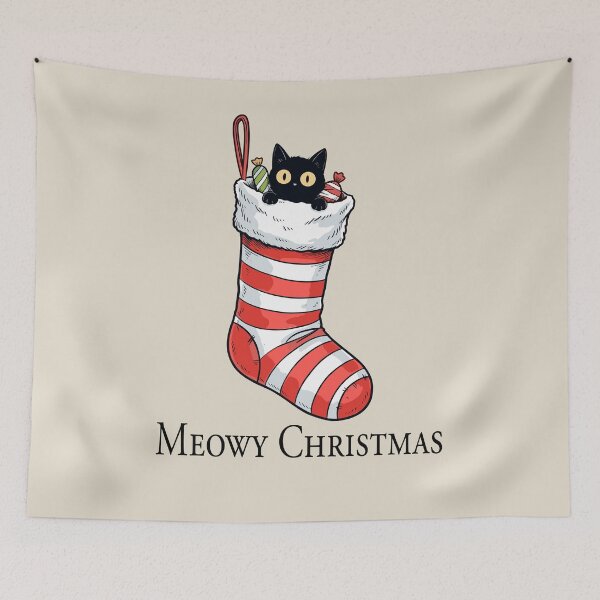 Item preview, Meowy Christmas Kitten, In A Holiday Sock designed and sold by OrenjiArtShop.