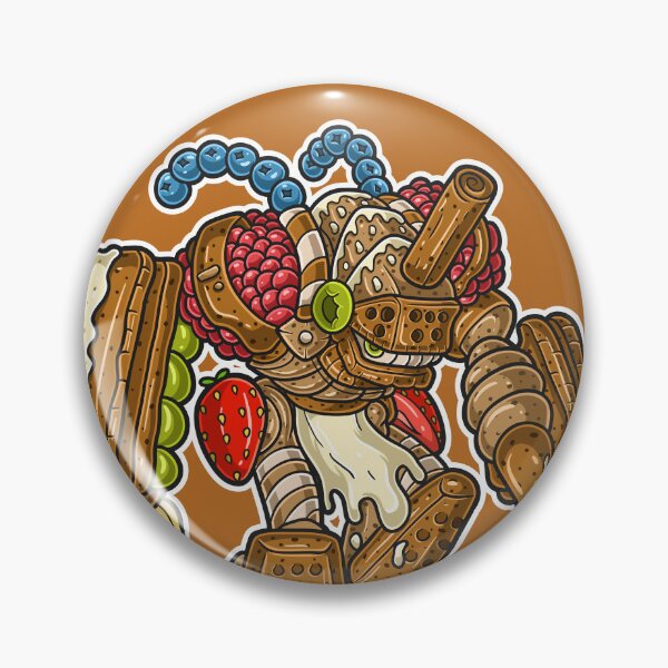 Item preview, Cartoon Character of Biscuit monster standing on a wooden plate with milk, cream and various fruits. designed and sold by tedykurniawan12.
